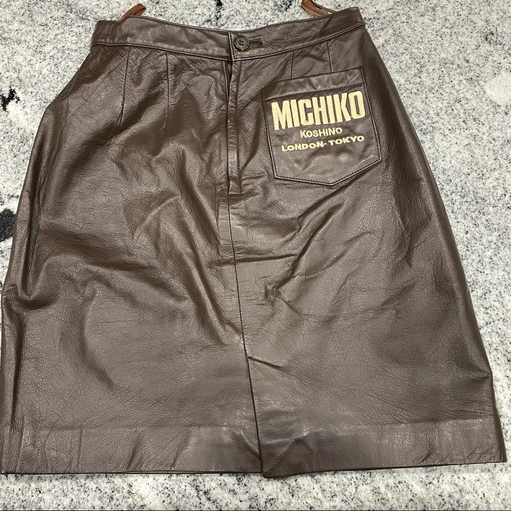 Michicko leather skirt Mini Brown